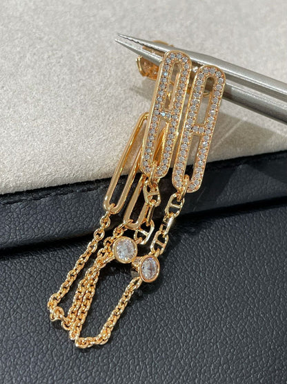 [LUXE NOBLE]CHAINE CHAOS DIAMOND DROP EARRINGS