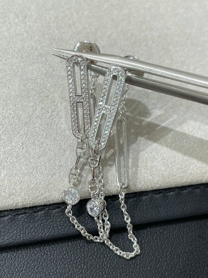 [LUXE NOBLE]CHAINE CHAOS DIAMOND DROP EARRINGS
