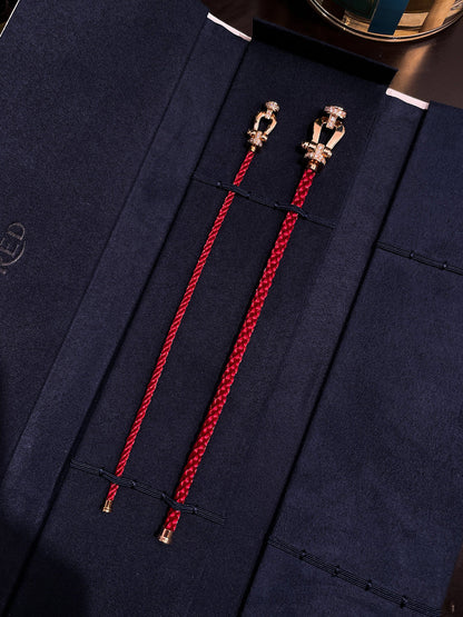 [LUXE NOBLE]FORCE 10 HALF DIAMOND PINK GOLD RED CORDERI LARGE AND MEDIUM MODEL