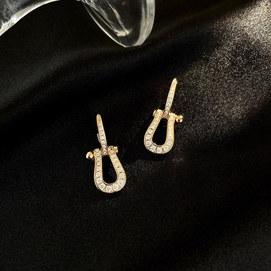 [LUXE NOBLE]FORCE 10 FULL DIAMOND DROP EARRINGS MEDIUM MODEL