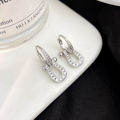 [LUXE NOBLE]FORCE 10 FULL DIAMOND DROP EARRINGS MEDIUM MODEL