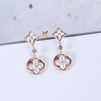 [LUXE NOBLE]STAR AND SUN PINK GOLD MOP DROP EARRINGS