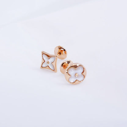 [LUXE NOBLE]STAR AND SUN PINK GOLD MOP STUD EARRINGS