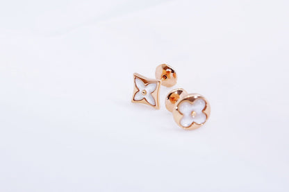 [LUXE NOBLE]STAR AND SUN PINK GOLD MOP STUD EARRINGS