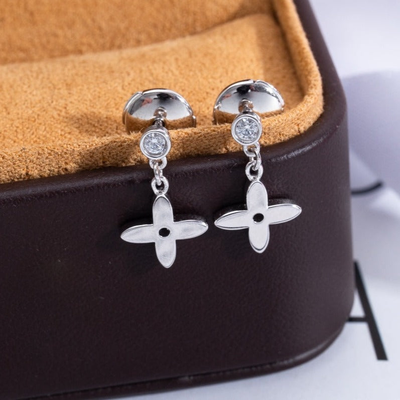 [LUXE NOBLE]VIDYLLE SILVER DIAMOND MINI DROP EARRINGS