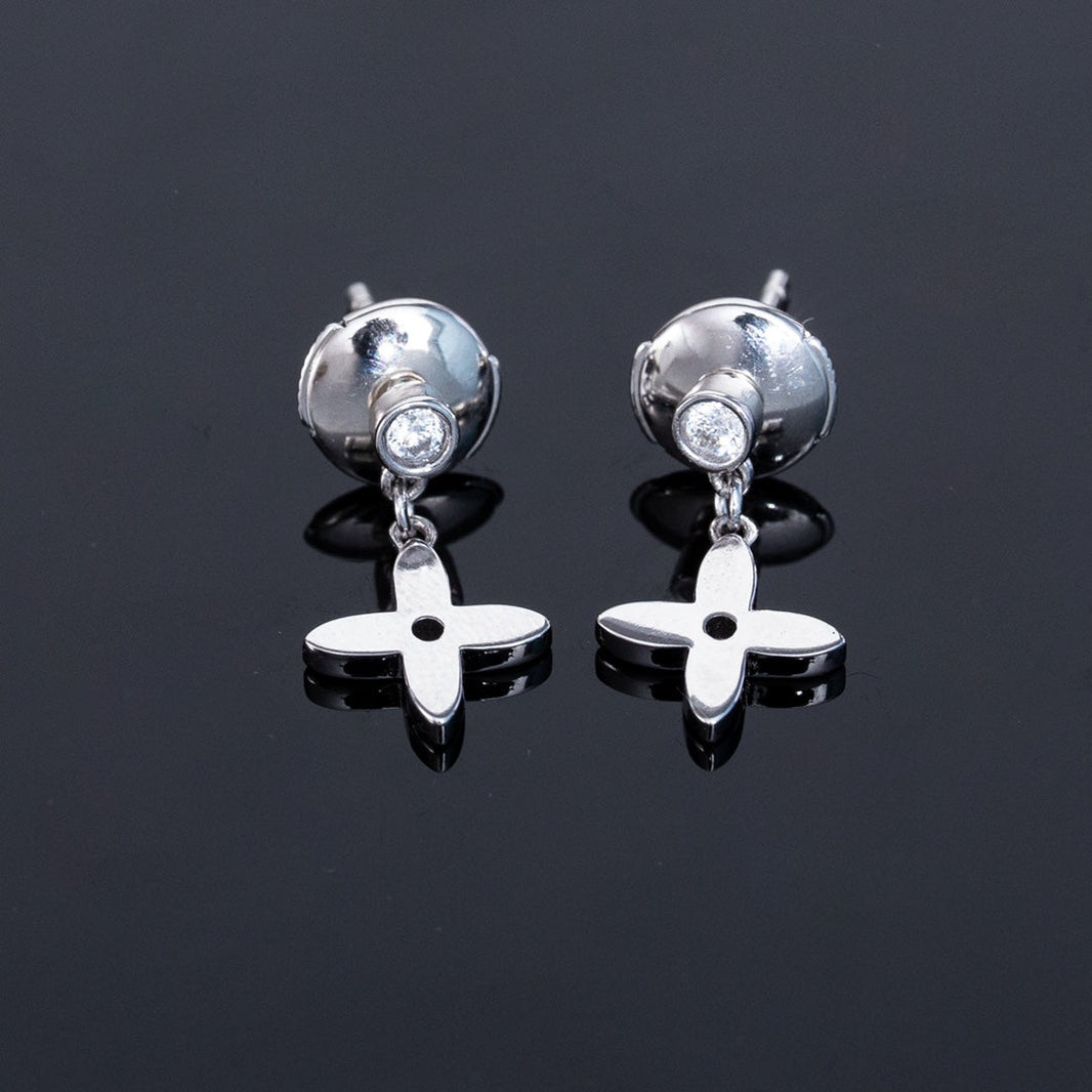 [LUXE NOBLE]VIDYLLE SILVER DIAMOND MINI DROP EARRINGS