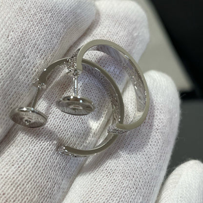 [LUXE NOBLE] LOVE DIAMOND SILBERNE CREOLEN