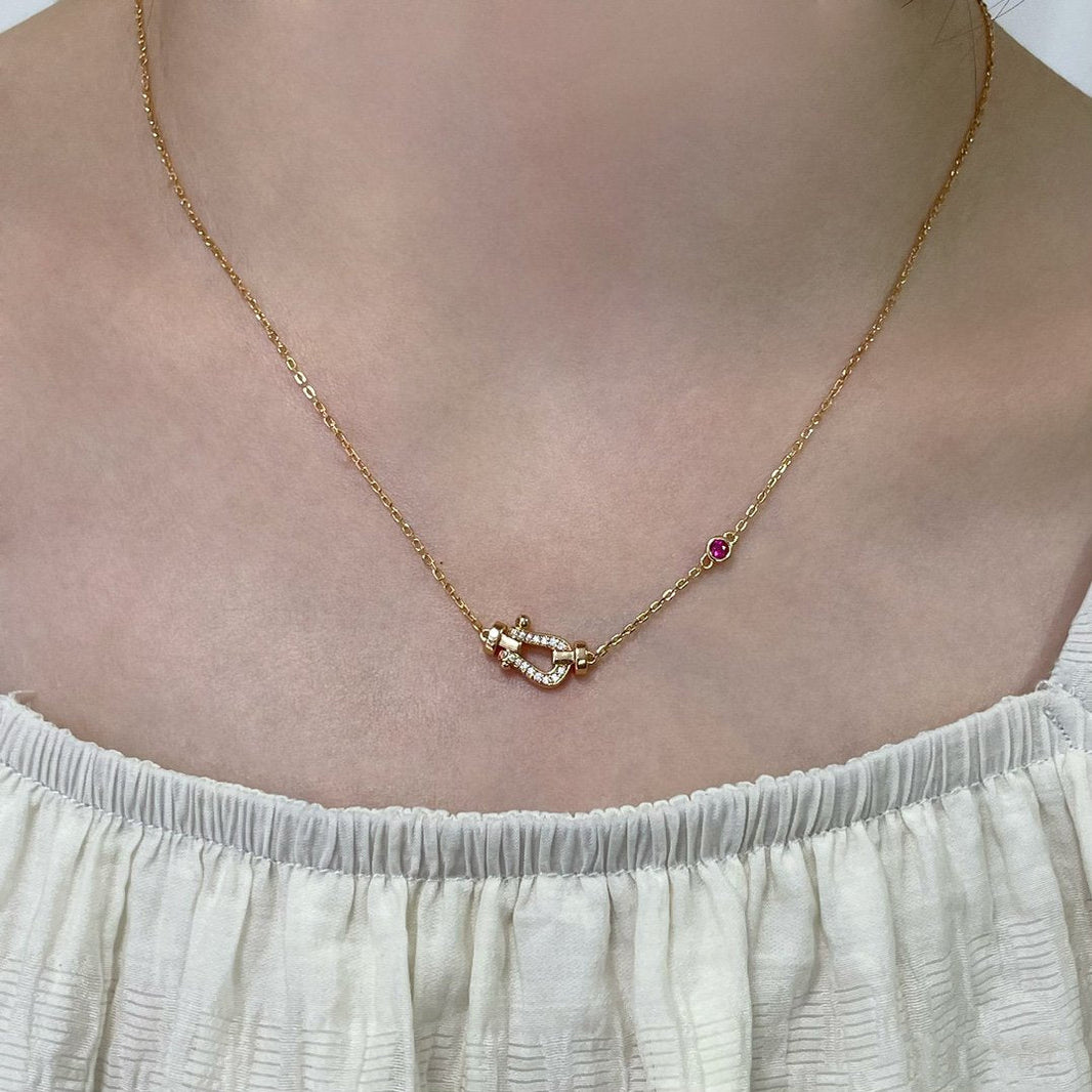 [LUXE NOBLE]FORCE 10 DIAMOND PINK GOLD NECKLACE