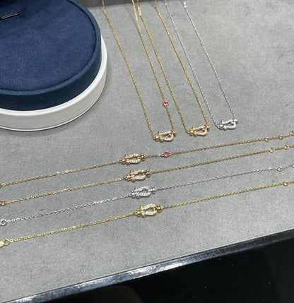 [LUXE NOBLE]FORCE 10 DIAMOND PINK GOLD NECKLACE