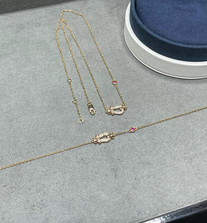 [LUXE NOBLE]FORCE 10 DIAMOND PINK GOLD NECKLACE