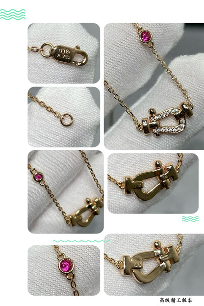 [LUXE NOBLE]FORCE 10 DIAMOND PINK GOLD NECKLACE