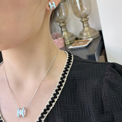 [LUXE NOBLE]POP H スカイブルーネックレス
