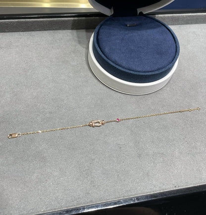 [LUXE NOBLE]FORCE 10 DIAMOND CHAIN LINK PINK GOLD BRACELET