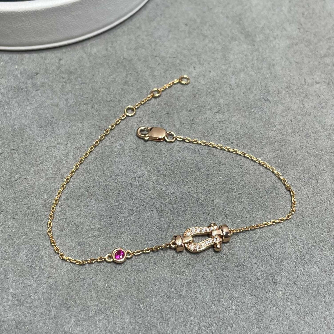 [LUXE NOBLE]FORCE 10 DIAMOND CHAIN LINK PINK GOLD BRACELET