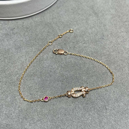 [LUXE NOBLE]FORCE 10 DIAMOND CHAIN LINK PINK GOLD BRACELET