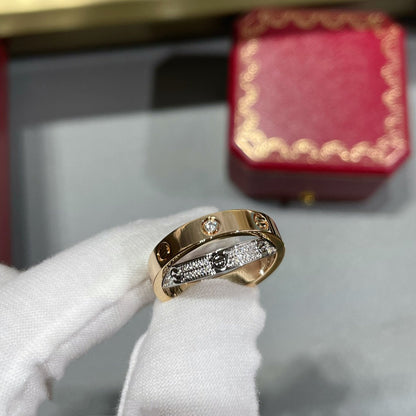 [Luxe Jewelry]LOVE PINK GOLD SILVER DIAMOND DOUBLE RING