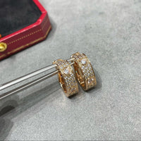 [Luxe Jewelry]LOVE 5.5MM DIAMOND PAVED EARRINGS
