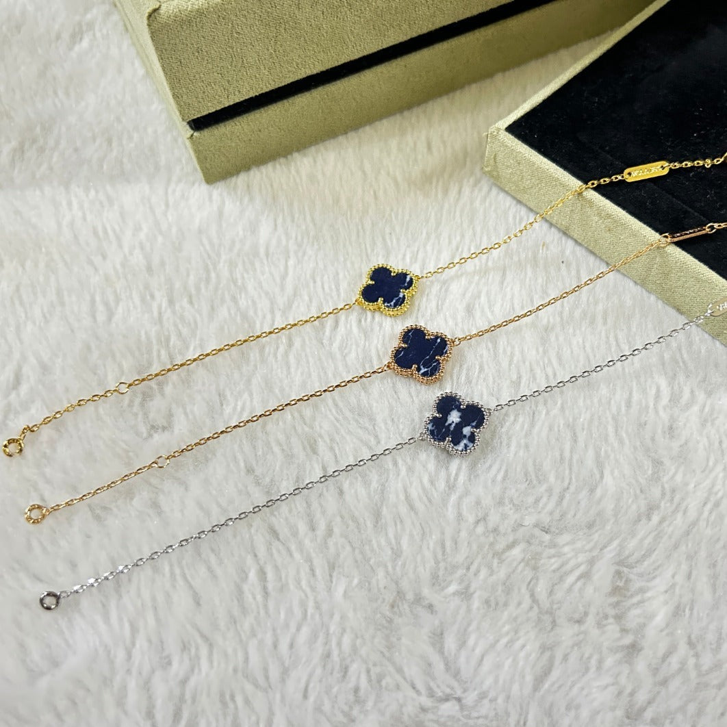 [LUXE NOBLE]CLOVER 1 MOTIF PIETERSITE BRACELET