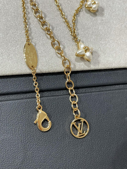 [LUXE NOBLE]FLOWERGRAM GOLD MOP DOUBLE ROW NECKLACE