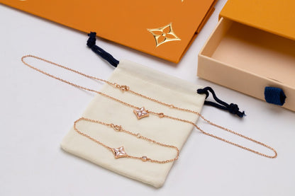 [LUXE NOBLE]STAR PINK MOP 1 DIAMOND PINK GOLD NECKLACE