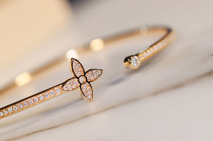 [LUXE NOBLE]イディル ゴールド オープンブレスレット ダイヤモンドパヴェ