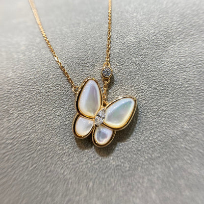 [LUXE NOBLE]BUTTERFLY MOP DIAMOND NECKLACE