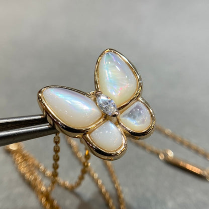 [LUXE NOBLE]BUTTERFLY MOP DIAMOND NECKLACE