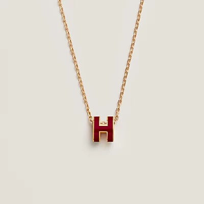 [LUXE NOBLE]HM CLIC RED ENAMEL GOLD NECKLACE