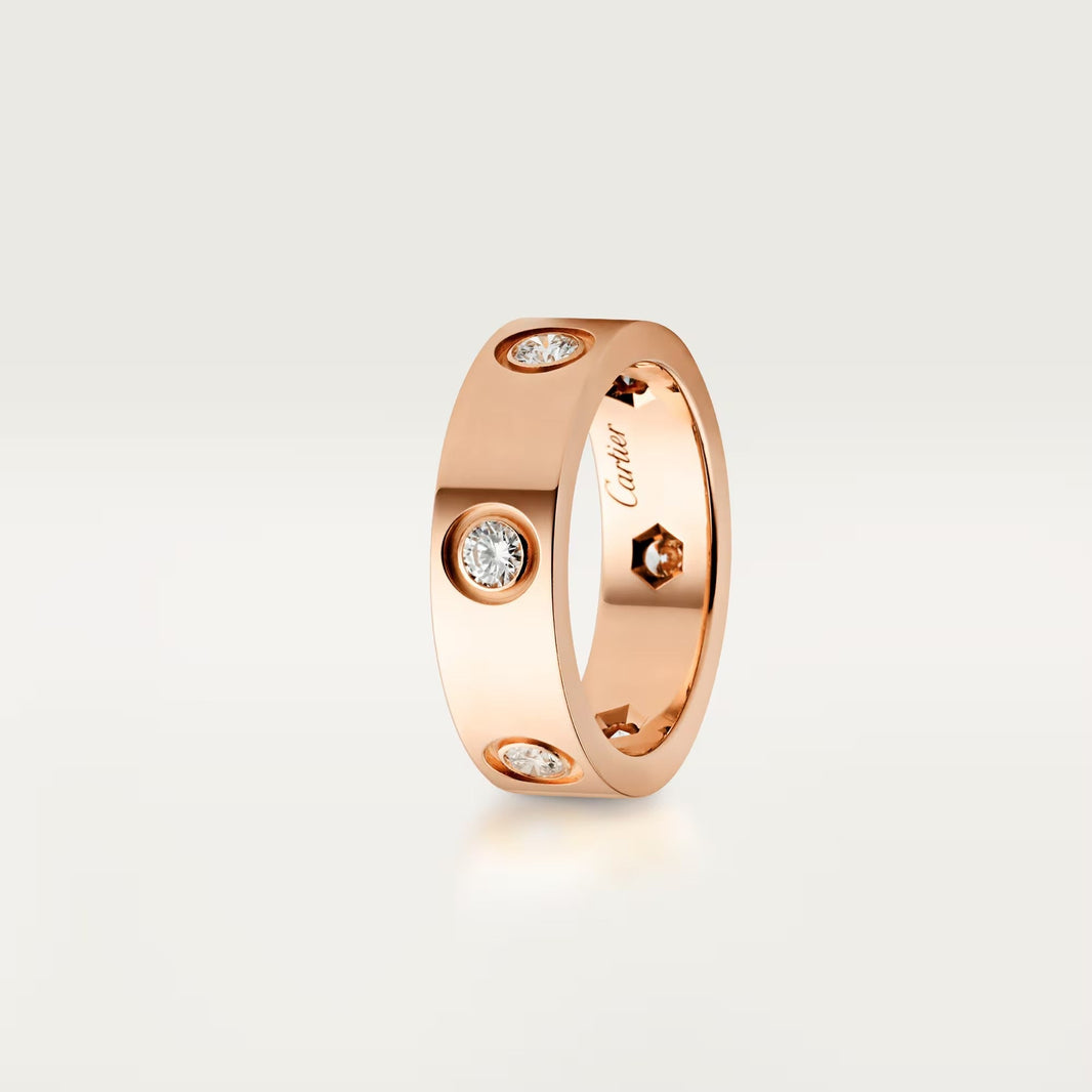 [Luxe Jewelry]LOVE 5.5MM 6 DIAMOND RING