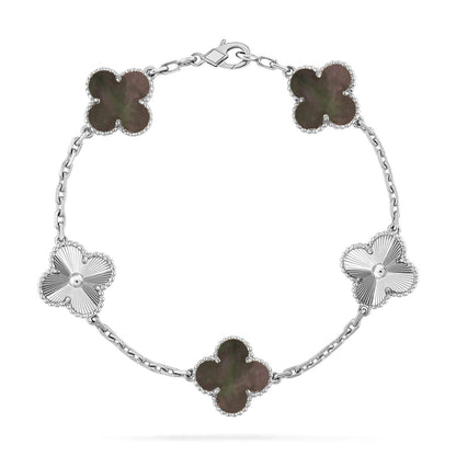 [LUXE NOBLE] CLOVER 5 MOTIF GRAY MOP BRACELET COLLECTION