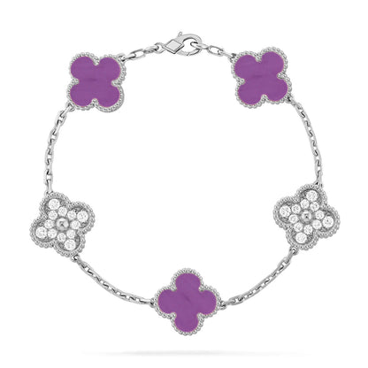 [LUXE NOBLE] CLOVER 5 MOTIF VIOLET BRACELET COLLECTION