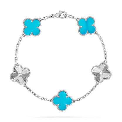 [LUXE NOBLE] CLOVER 5 MOTIF TURQUOISE BRACELET COLLECTION