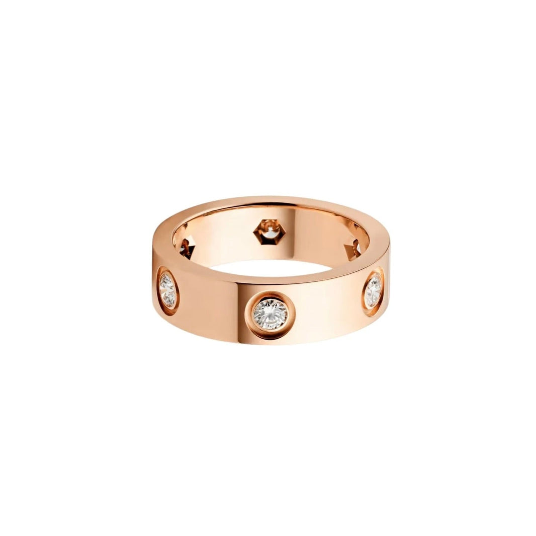 [Luxe Jewelry]LOVE 5.5MM 6 DIAMOND RING