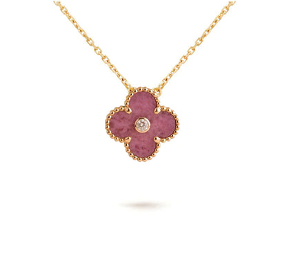 [LUXE NOBLE]CLOVER 15MM CHRISTMAS LIMITED EDITION SINGLE FLOWER NECKLACE