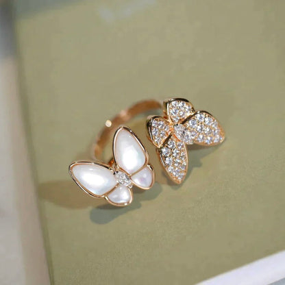 [LUXE NOBLE]TWIN BUTTERFLY DIAMOND MOP RING