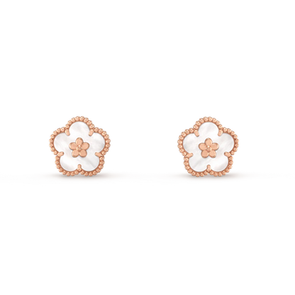 [LUXE NOBLE]LUCKY PINK GOLD WHITE MOP EARRINGS