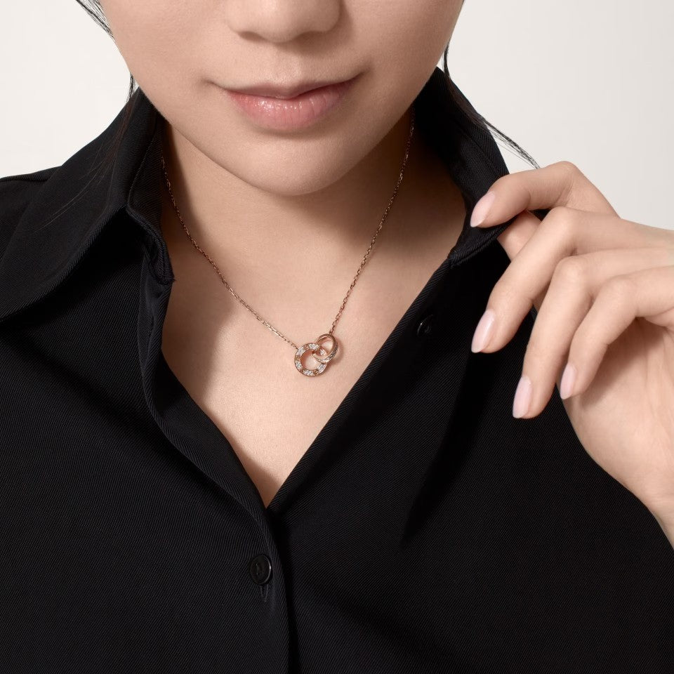 [Luxe Jewelry]LOVE  FULL DIAMOND PENDANT NECKLACE