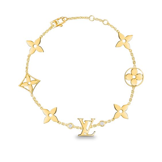 [LUXE NOBLE]STAR AND SUN 7 MOTIFS GOLD BRACELET