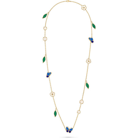 [LUXE NOBLE]LUCKY SPRING BUTTERFLY 15 FLOWER NECKLACE