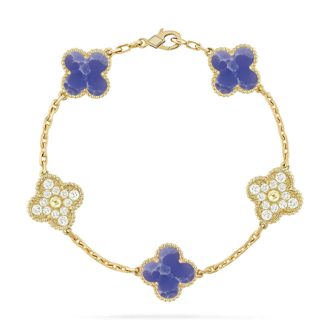 [LUXE NOBLE]CLOVER 5 MOTIF BLUE VEINS BRACELET COLLECTION