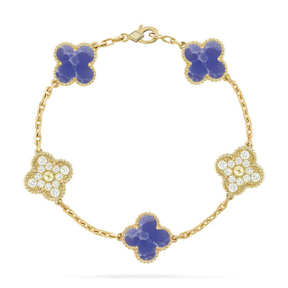 [LUXE NOBLE]CLOVER 5 MOTIF BLUE VEINS BRACELET COLLECTION