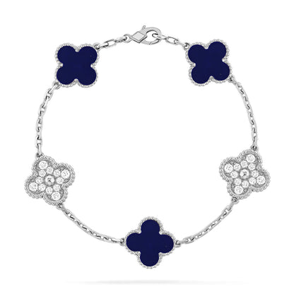 [LUXE NOBLE]CLOVER 5 MOTIF LAPIS LAZULI BRACELET COLLECTION