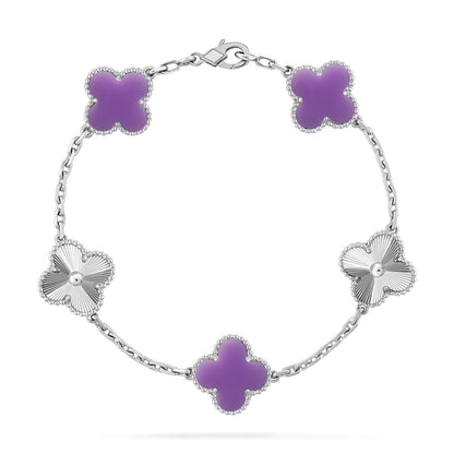 [LUXE NOBLE]CLOVER 5 MOTIF LIGHT PURPLE BRACELET COLLECTION