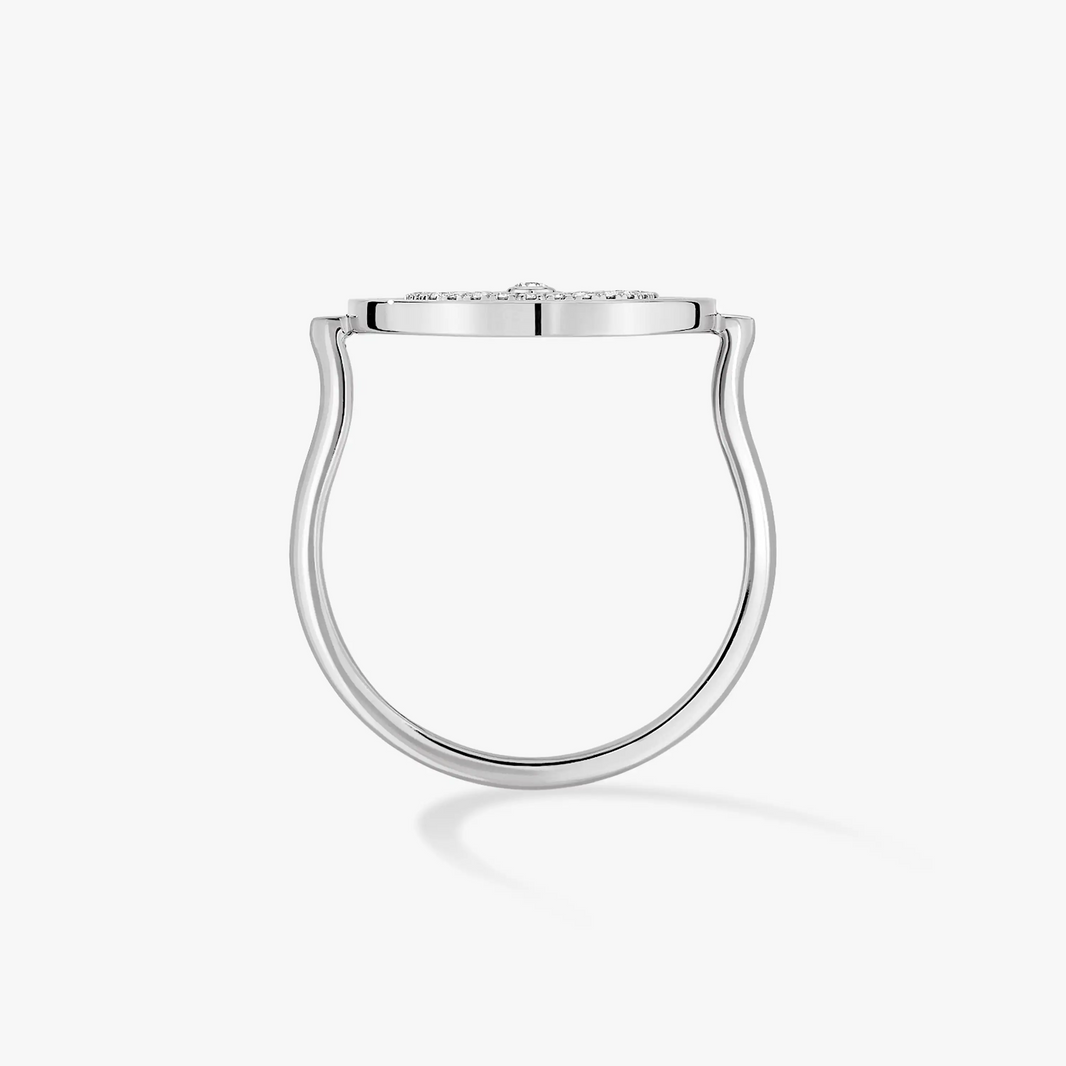 [LUXE]LUCKY MOVE PAVED SILVER DIAMOND RING