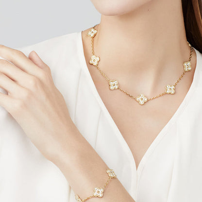 [LUXE NOBLE]CLOVER 10 MOTIFS DIAMOND NECKLACE