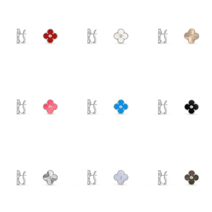 [LUXE NOBLE]CLOVER SILVER 15MM MOP DIAMOND EARRINGS COLLECTION