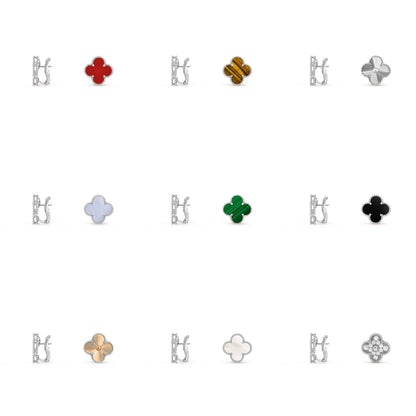 [LUXE NOBLE]CLOVER SILVER 15MM MOP EARRINGS COLLECTION