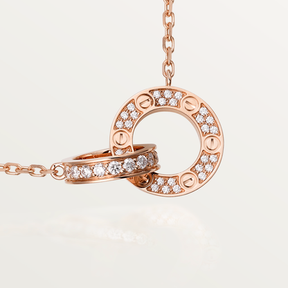 [Luxe Jewelry]LOVE  FULL DIAMOND PENDANT NECKLACE