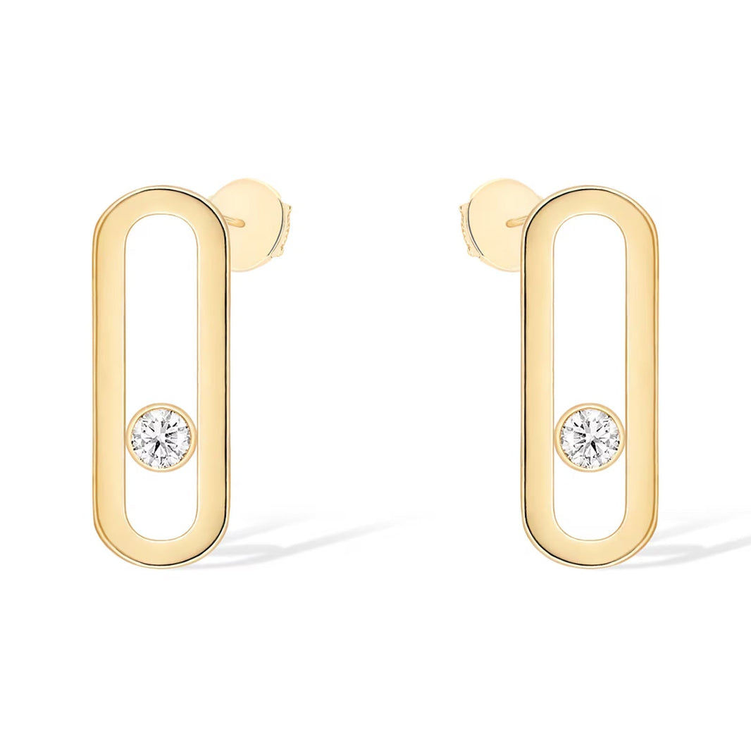 [LUXE]MOVE UNO SMALL 1 DIAMOND EARRINGS