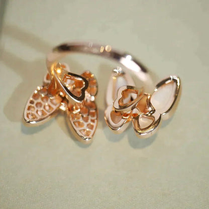 [LUXE NOBLE]TWIN BUTTERFLY DIAMOND MOP RING